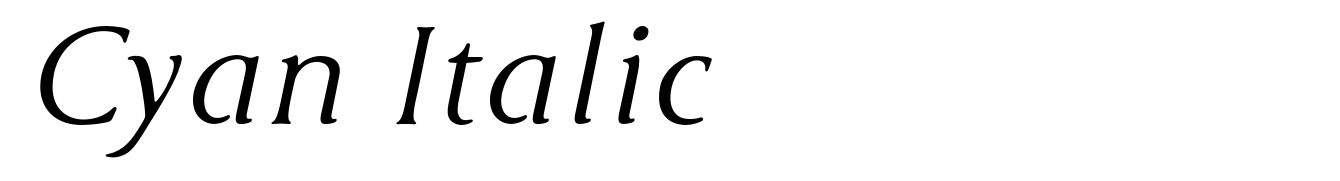 Cyan Italic